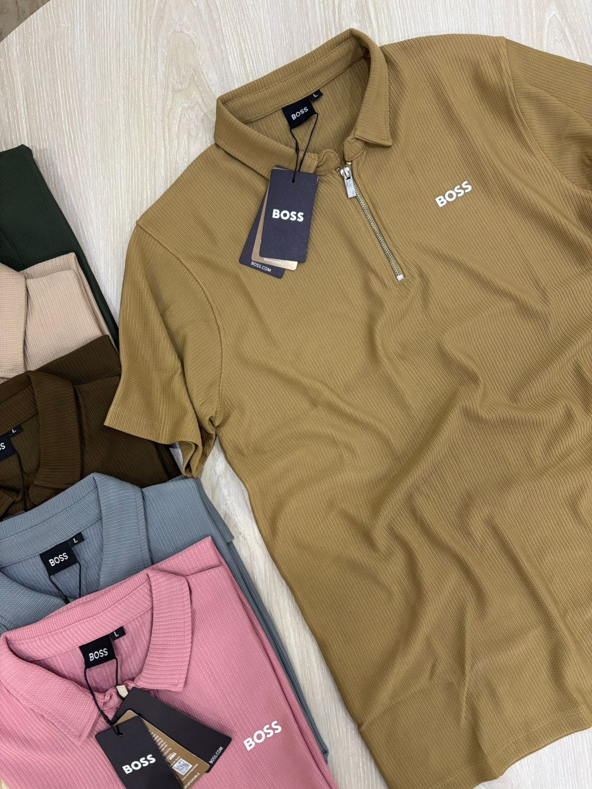 Old Money Men’s Zipper Polo – Rose Pink