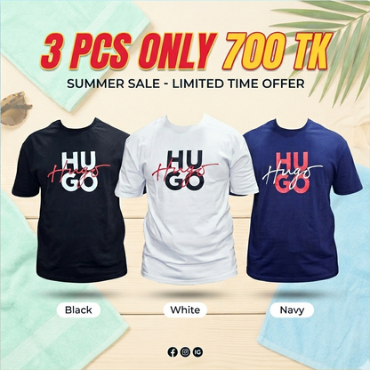 Summer Comfort Combo – Premium Export T-Shirt Pack (3 Pcs) - HU BO